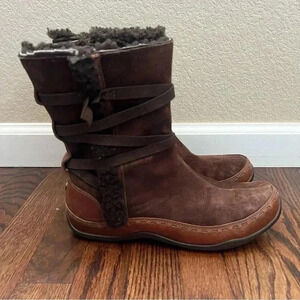 The North Face Isabel II Winter Boots Women’s Size 9 Brown Leather Side Zip